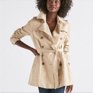 Ships 4 Free! Lucky Brand Tan Trench Coat. Sz S. EUC
